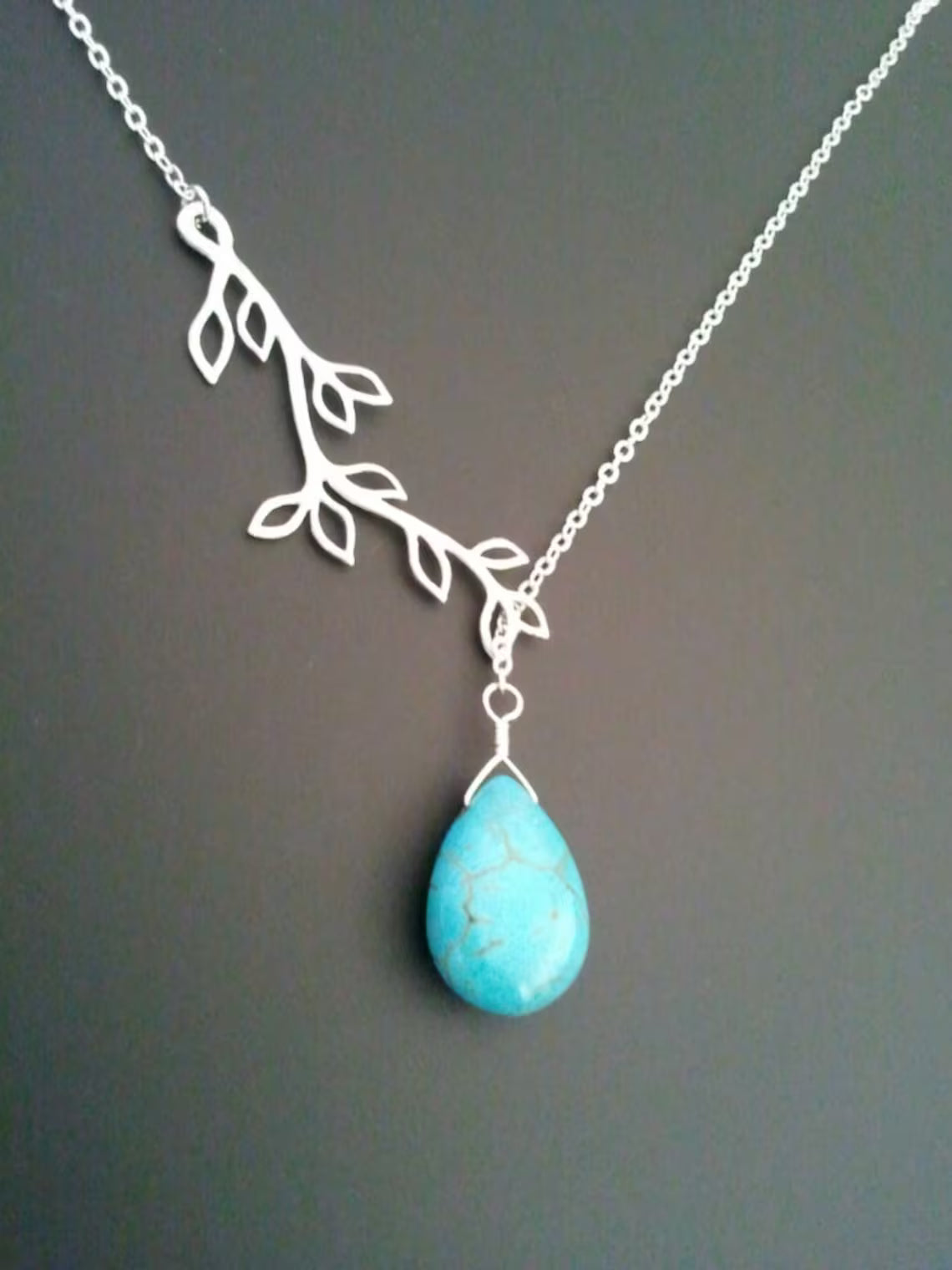 14K Gold Turquoise Necklace for Women, Birthstone Jewelry, Personalized Gift for Mom
