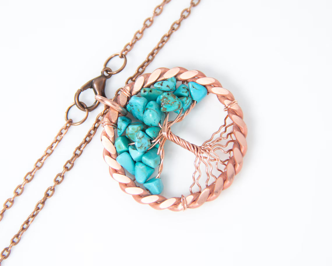 7th Copper Anniversary Necklace for Wife, Wedding Gift Jewelry for Her