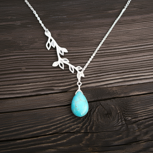 14K Gold Turquoise Necklace for Women, Birthstone Jewelry, Personalized Gift for Mom