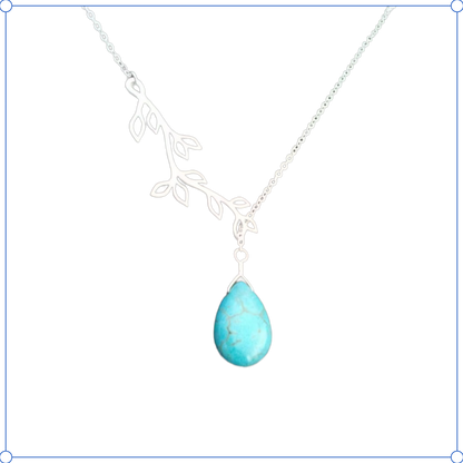 14K Gold Turquoise Necklace for Women, Birthstone Jewelry, Personalized Gift for Mom