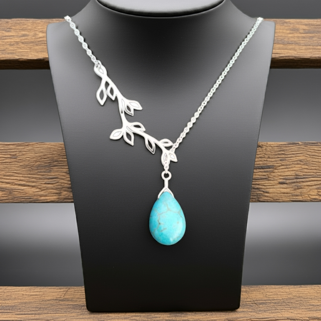 14K Gold Turquoise Necklace for Women, Birthstone Jewelry, Personalized Gift for Mom