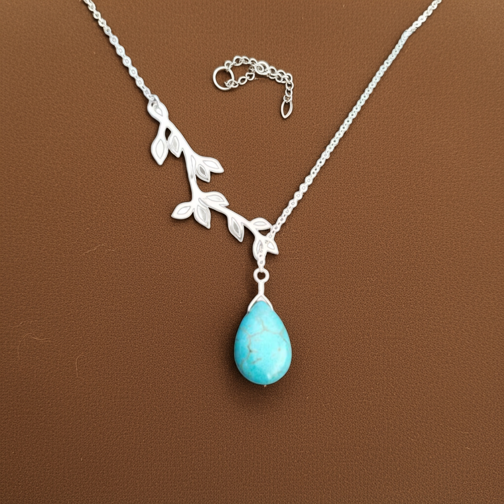 14K Gold Turquoise Necklace for Women, Birthstone Jewelry, Personalized Gift for Mom